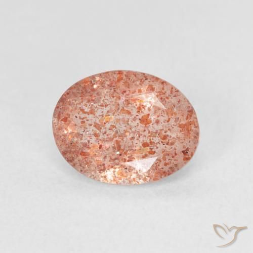 Pedra do Sol laranja avermelhado Natural 1.13ct, oval, Translúcido