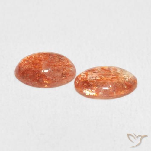Pedras preciosas de Pedra do Sol Laranja Médio natural de 1.60 ct, oval, Translúcido