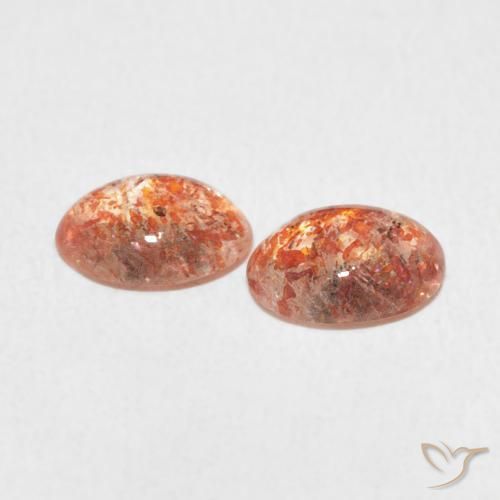 Pedras preciosas de Pedra do Sol Laranja Médio natural de 1.63 ct, oval, Translúcido