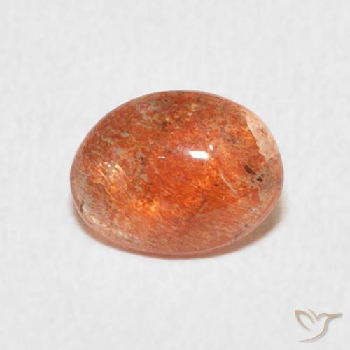 0.91ct Natural Laranja brilhante Pedra do Sol, oval, Translúcido