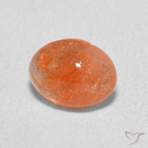 Pedra do Sol Laranja Profundo Natural 1.18ct, oval, Translúcido