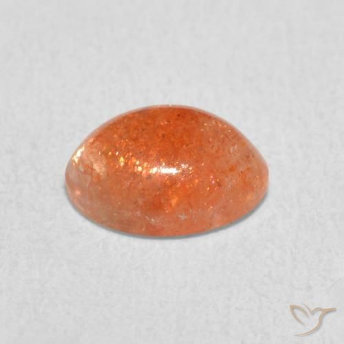 Pedra do Sol Laranja Profundo Natural 1.18ct, oval, Translúcido