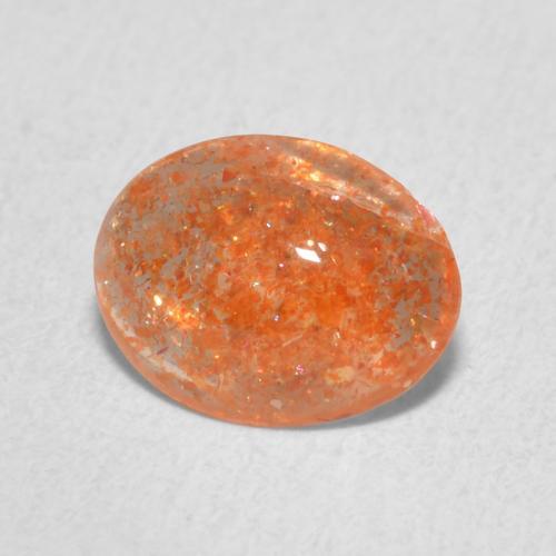 Pedra do Sol Laranja Profundo Natural 1.11ct, oval, Translúcido
