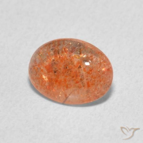 Pedra do Sol Laranja Médio Natural 0.93ct, oval, Translúcido