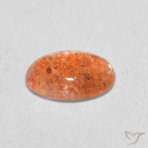 Pedra do Sol Laranja Médio Natural 0.93ct, oval, Translúcido