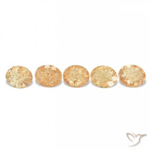 Pedras preciosas de Pedra do Sol Laranja claro natural de 22.26 ct, oval, Transparente