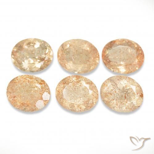Pedras preciosas de Pedra do Sol Laranja claro natural de 24.73 ct, oval, Transparente