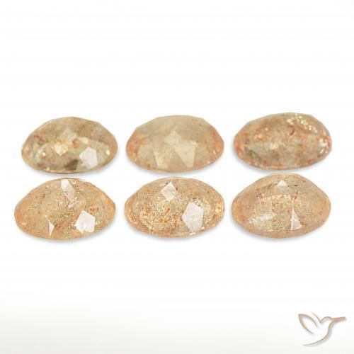 Pedras preciosas de Pedra do Sol Laranja claro natural de 24.73 ct, oval, Transparente