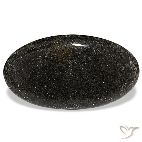 55.67ct preto pedra do sol, oval, translúcido