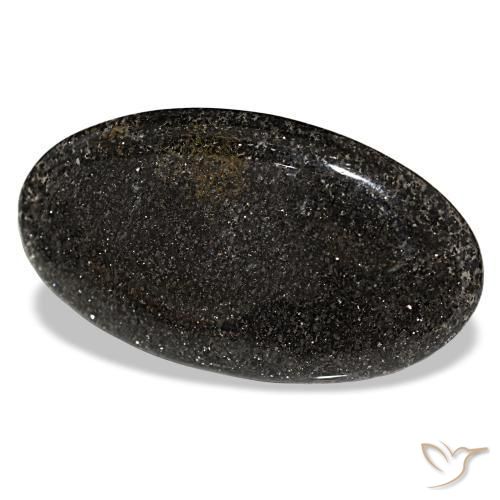 Pedra do sol preto natural 55,67ct, corte oval, translúcido