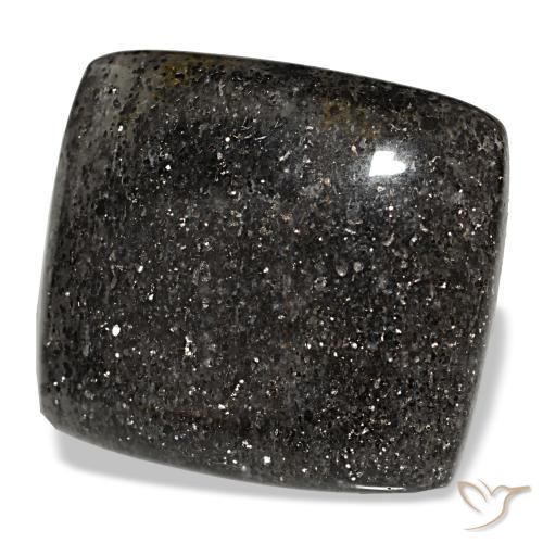 Pedra do sol preto natural 38,66ct, almofada cortada, translúcido