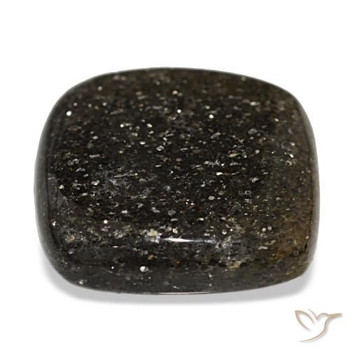 Pedra do sol preto natural 31,17ct, almofada cortada, translúcido
