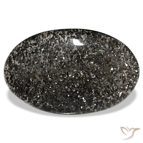 25.54ct preto pedra do sol, oval, translúcido