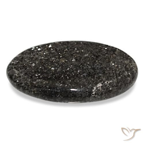 Pedra do sol preto natural 25,54ct, corte oval, translúcido