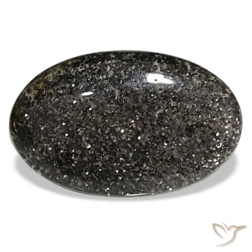Pedra do sol preto natural 33,38ct, corte oval, translúcido