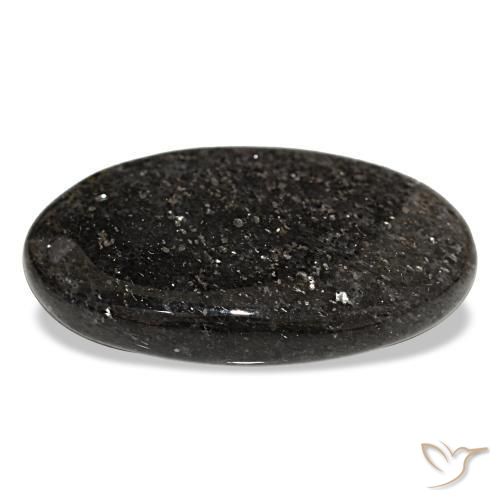 Pedra do sol preto natural 33,38ct, corte oval, translúcido