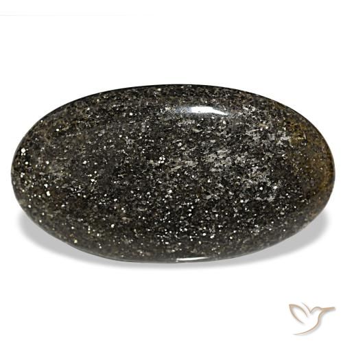 Pedra do sol preto natural 65,84ct, corte oval, translúcido