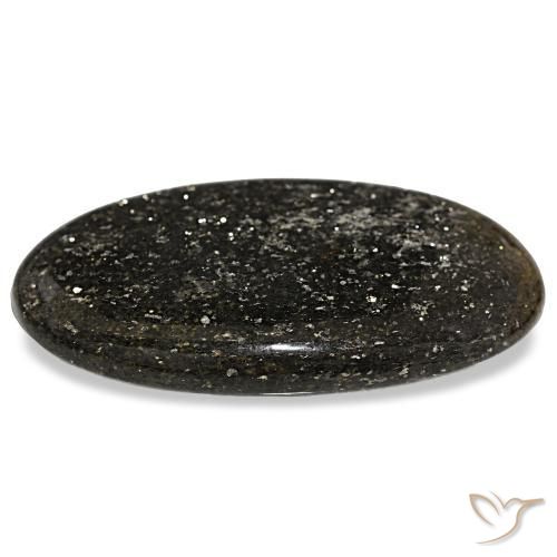 Pedra do sol preto natural 65,84ct, corte oval, translúcido
