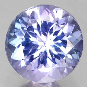 Tanzanita azul natural 0,75ct, corte redondo, VS