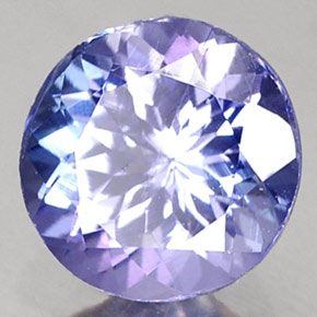 Tanzanita azul natural 0,75ct, corte redondo, VS