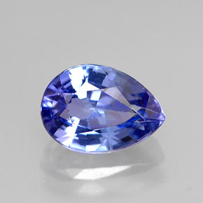 Tanzanita azul natural 1,67ct, formato de pêra, VVS-VS