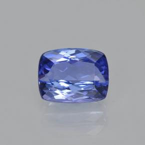 Tanzanita azul natural 1,63ct, almofada cortada, VS