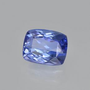 Tanzanita azul natural 1,63ct, almofada cortada, VS