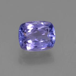Tanzanita azul natural 1,37ct, almofada cortada, VVS