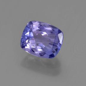Tanzanita azul natural 1,37ct, almofada cortada, VVS