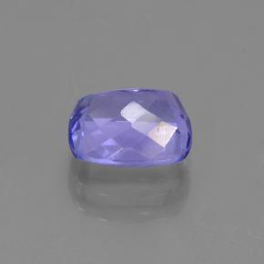 Tanzanita azul natural 1,37ct, almofada cortada, VVS