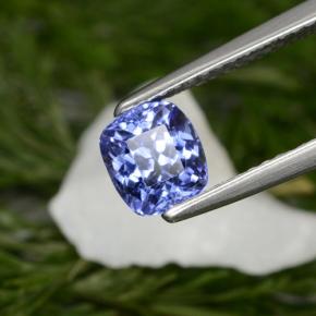 Tanzanita azul natural 1,13ct, almofada cortada, VVS