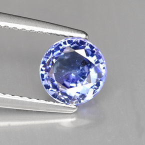 Tanzanita azul natural 1,50ct, corte redondo, VVS-VS