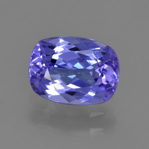 Tanzanita violeta natural 1,34ct, almofada cortada, VVS-VS