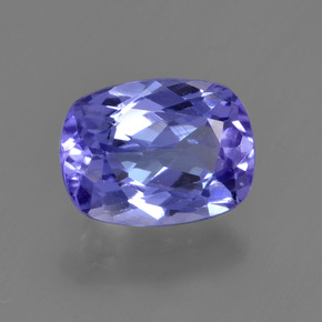 Tanzanita violeta natural 1,34ct, almofada cortada, VVS-VS