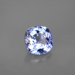 Tanzanita azul natural 1,48ct, almofada cortada, VS
