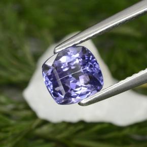 Tanzanita azul natural 1,46ct, almofada cortada, VVS-VS