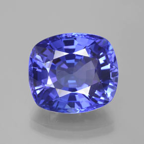 Tanzanita azul natural 10,76ct, almofada cortada, VVS