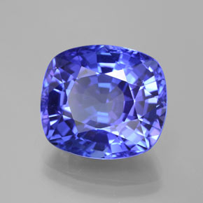Tanzanita azul natural 10,76ct, almofada cortada, VVS