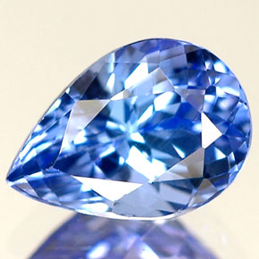 Tanzanita azul natural 1,31ct, formato de pêra, VVS-VS