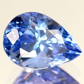 Tanzanita azul natural 1,31ct, formato de pêra, VVS-VS
