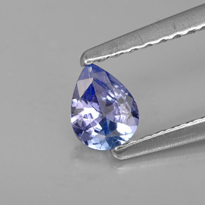 Tanzanita azul natural 0,24ct, formato de pêra, VVS