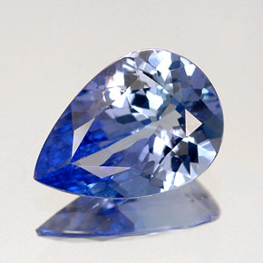 Tanzanita azul natural 1,43ct, formato de pêra, IF