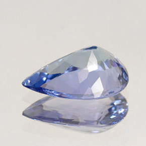 Tanzanita azul natural 1,43ct, formato de pêra, IF