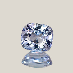 Tanzanita azul natural 0,80ct, almofada cortada, VVS