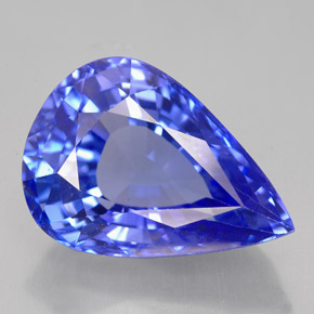 Tanzanita azul natural 11,73ct, formato de pêra, VVS-VS