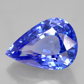 Tanzanita azul natural 11,73ct, formato de pêra, VVS-VS