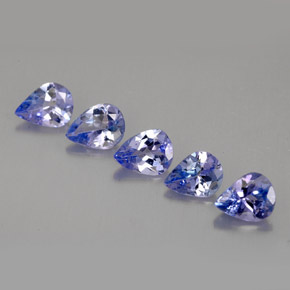 Pedras preciosas de tanzanita violeta natural de  ct, formato de pêra, VVS-VS