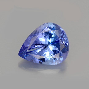 Tanzanita violeta natural 3,23ct, formato de pêra, VS