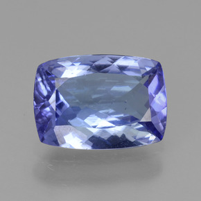 Tanzanita azul natural 1,78ct, almofada cortada, VVS-VS