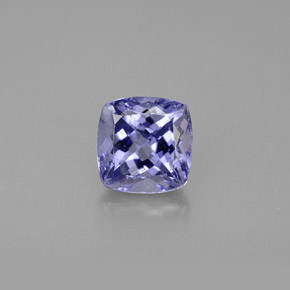 Tanzanita azul natural 1,46ct, almofada cortada, VS